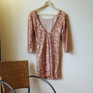 Alythea Rose Gold Sequin Dress